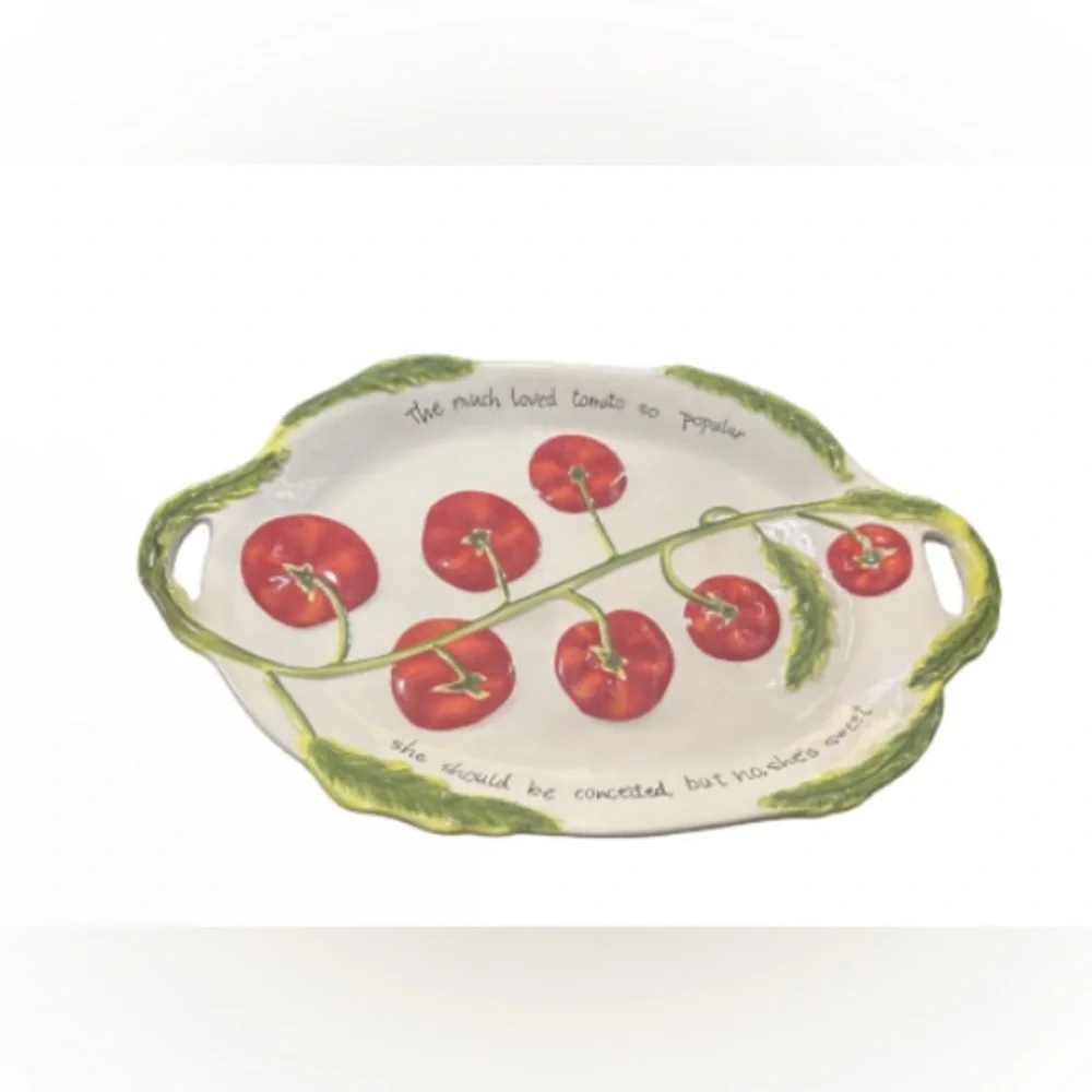 Certified international  Judy Phipps Hand-Painted Tomato Serving Platter